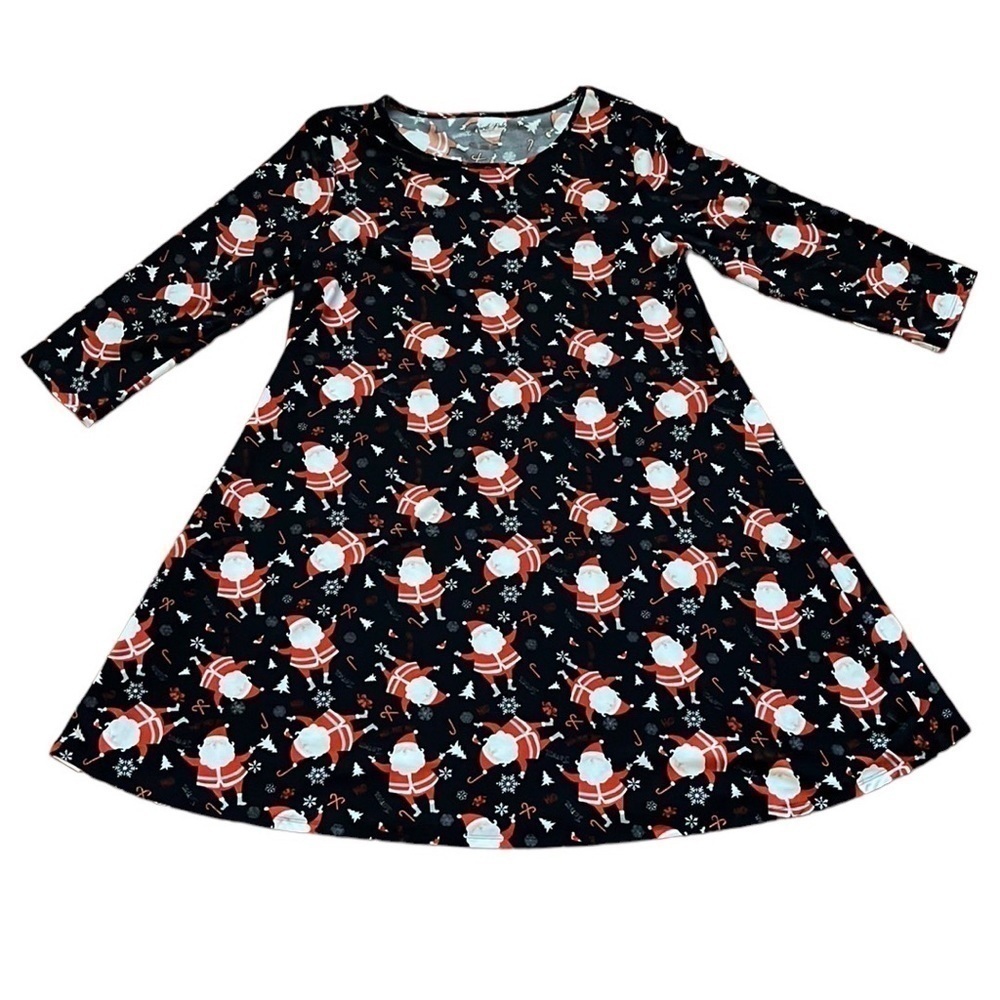 North Pole women’s black and red Santa Clause 3/4 sleeve dress Size Large